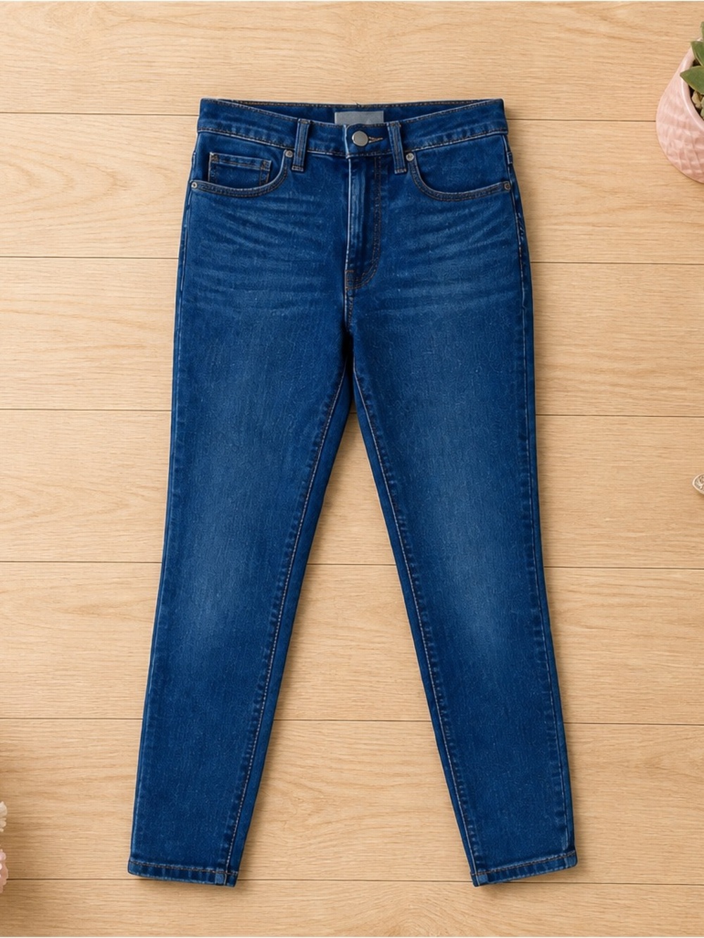 Everlane High Rise Skinny Jeans Medium‎ Wash Stretch Denim Women’s Size 26 Ankle